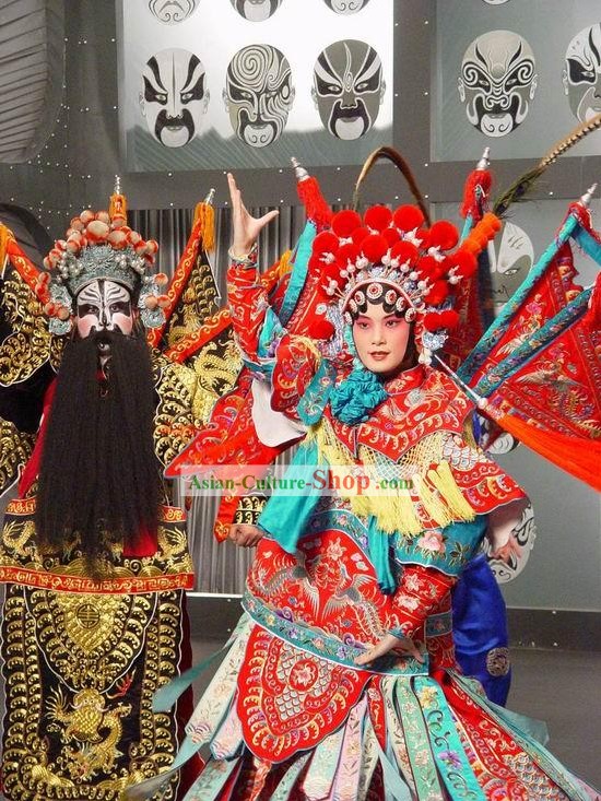 Peking Opera Performance Costumes 2 Sets for Men and Women