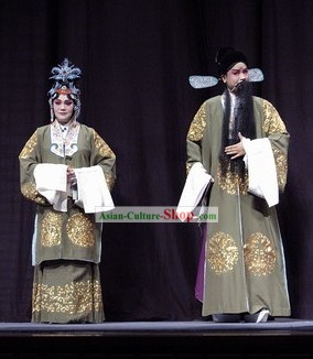 Peking Opera Laodan and Laosheng Dresses 2 Sets