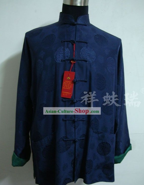 Famous Time-honored Rui Fu Xiang Two Sides Silk Blouse for Men