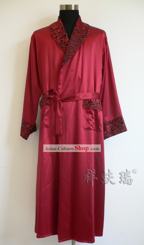 Beijing Rui Fu Xiang Silk Red Dragon Pajama for Men