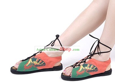 Traditional Chinese Handmade Butterfly Summer Sandals
