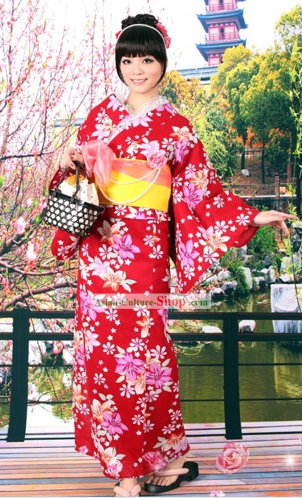 Традиционные японские кимоно Ютака одежда Оби и Джета Сандал Комплект для женщин