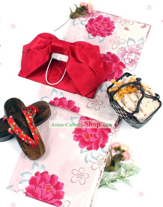 Японские кимоно Ютака одежда Оби и Джета Сандал Комплект для женщин