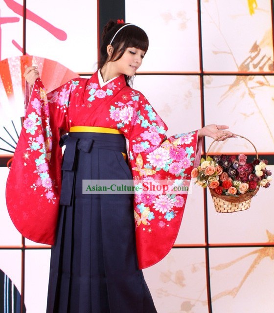 Японские кимоно Furisode Оби и Джета Сандал Комплект для женщин