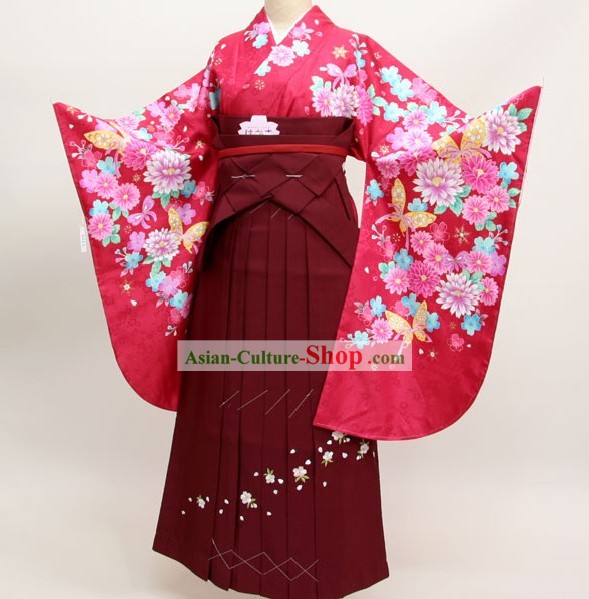 女性のための日本のフォーマル着物ドレスと下駄サンダルコンプリートセット