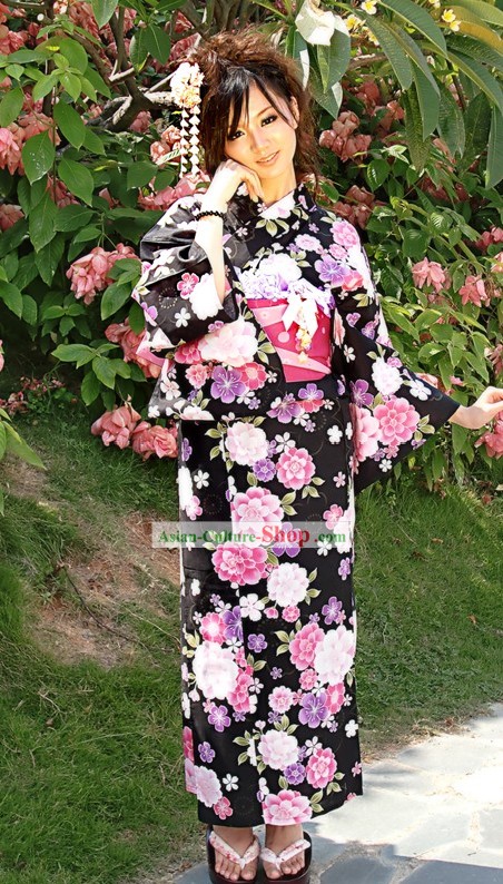 Giapponese Yukata Kimono Dress Set completo per le donne