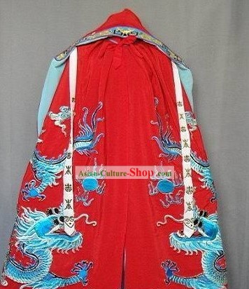 Ancient Chinese Embroidered Dragon Cape for Men