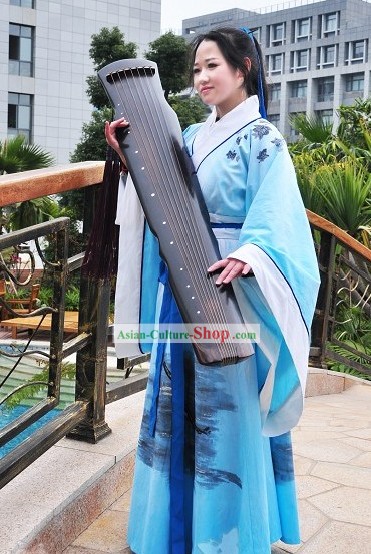Chinese Hand Painted Hanfu Dress Full Set