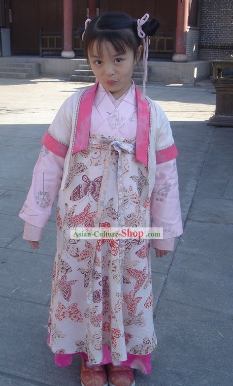 Chinese Tang Dynasty Hanfu Clothing Complete Set for Children