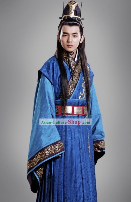 Ancient Chinese Prince Costumes and Crown Complete Set