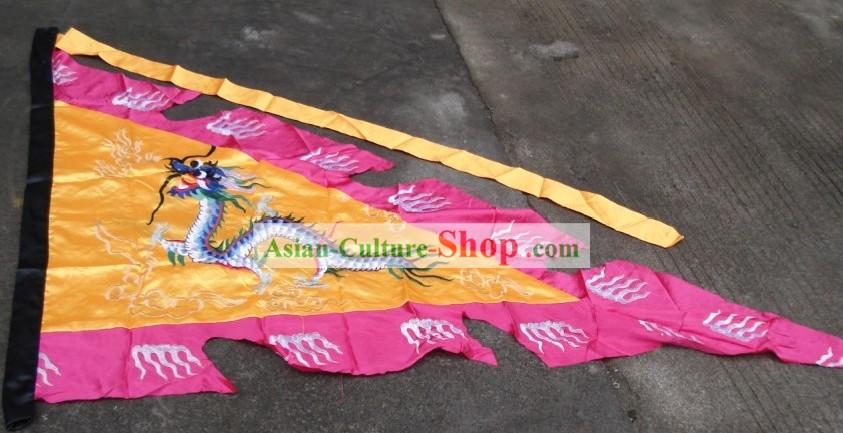 Traditional Chinese Embroidered Dragon Flag