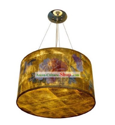 Chinese Classical Hand Painted Peony Silk Chandelier