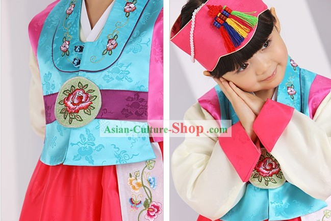 Traditional Korean Ceremonial Birthday Hanbok for Kids
