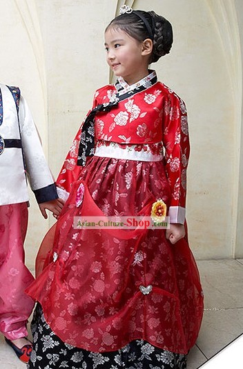Traditional Korean Children Hanbok Dress for Girls