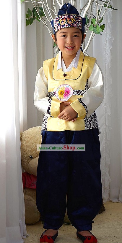 Traditional Korean Children National Costumes Complete Set for Boys