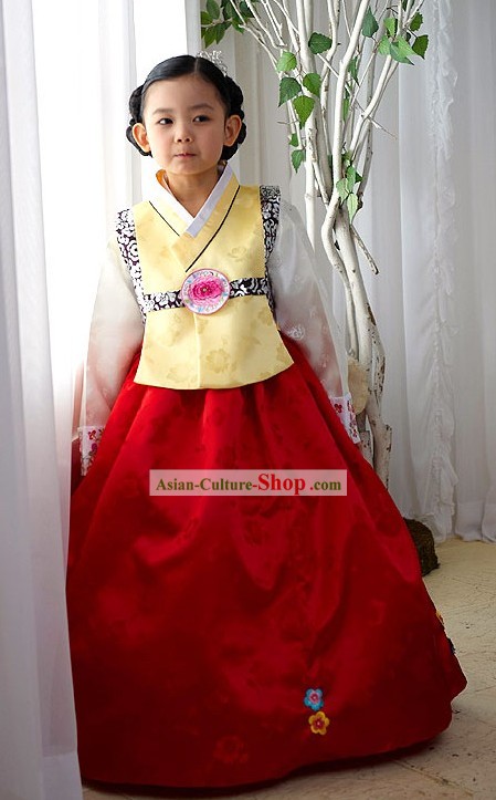 Traditional Korean Children National Costumes Complete Set for Girls