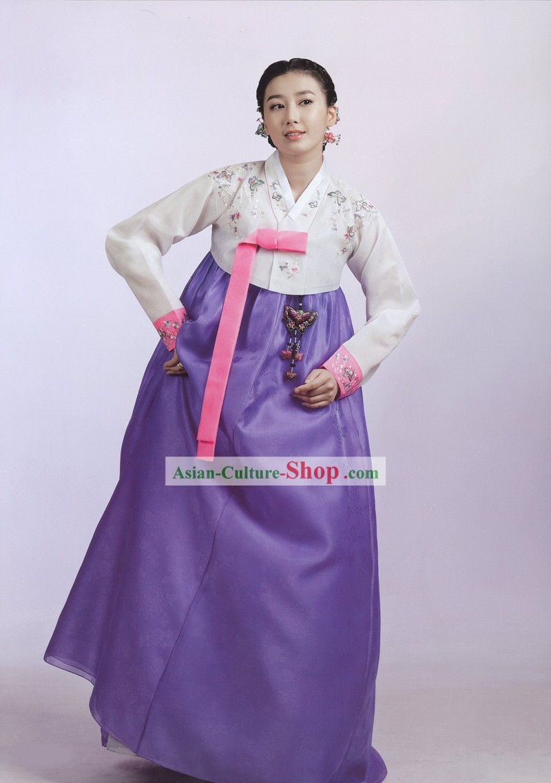 Traditional Korean Women Royal Hanbok Costumes Complete Set