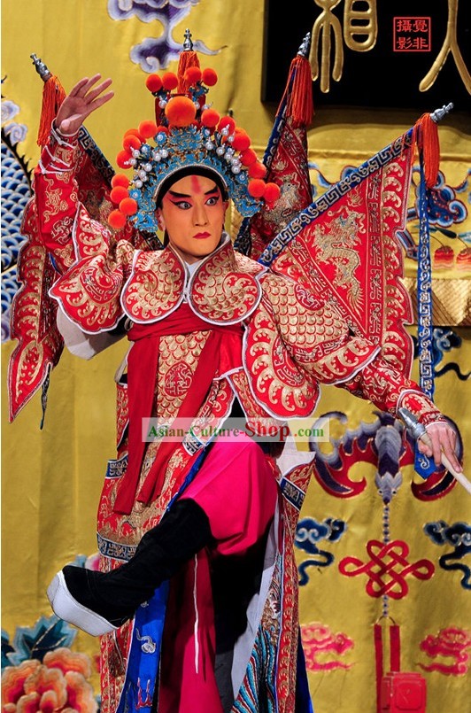 Chinese Peking Opera Da Kao Armor Costumes Complete Set