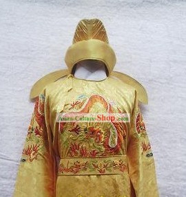 Chinese Tang Dynasty Emperor Dragon Clothing and Hat Full Set