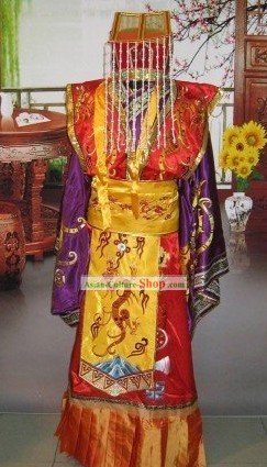 Ancient Song Dynasty Emperor Dragon Costumes and Coronet Set