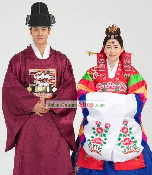 Ancient Korean Palace Wedding Dress 2 Sets