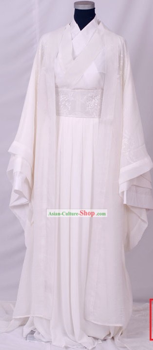 Embroidered Snowflower Han Chinese Clothing with Long Tail