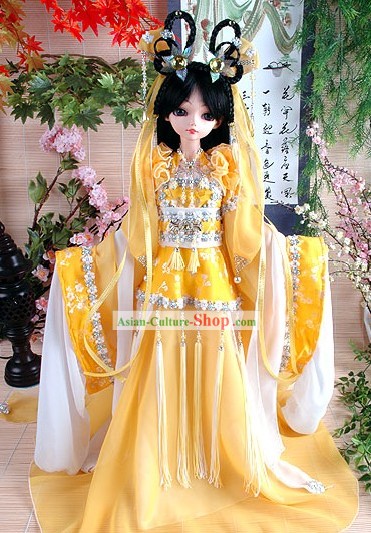 Ancient Chinese Princess Costumes and Hair Accessories Complete Set