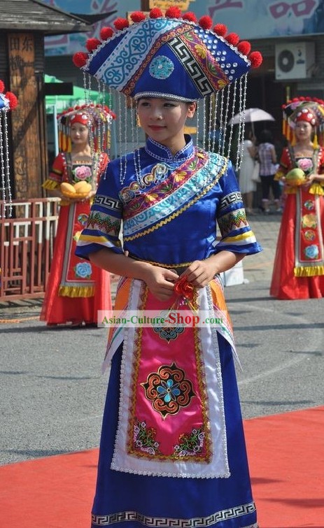 Chinese Ethnic Minorities Female Clothing and Hat