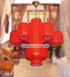 Lucky Red Chinese Dragon Lanterns Set