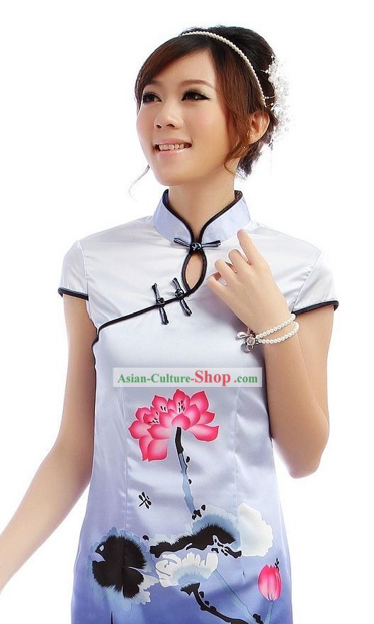 Chinese Classic Short Color Transition Qipao
