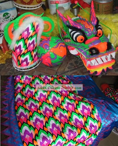 Glow in the Dark Fluorescent Dragon Dance Costume Complete Set
