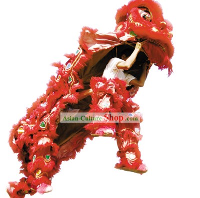 Beijing Olympics Games Opening Ceremony Red Sheep Fur Lion Dance Costume Complete Set