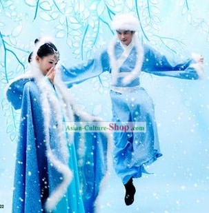 Ancient Chinese Lovers Clothing 2 Complete Sets for Men and Women