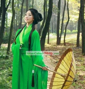 Film Hero Traditional Chinese Green Hanfu Robe
