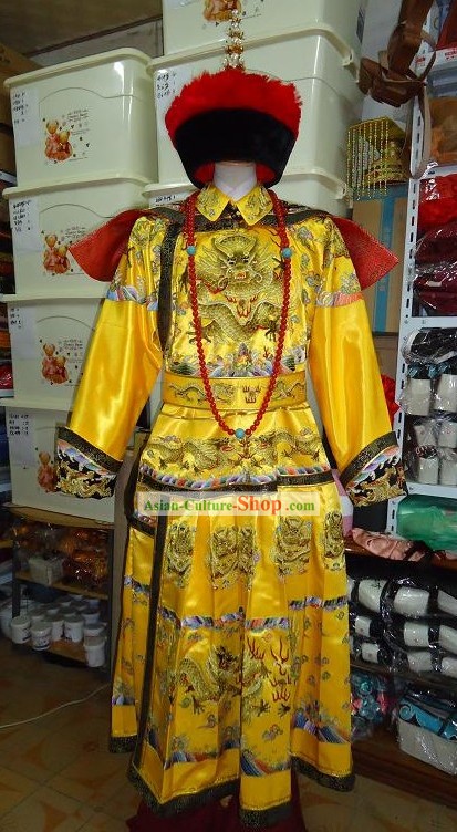 Ancient Chinese Emperor Dragon Costumes Complete Set