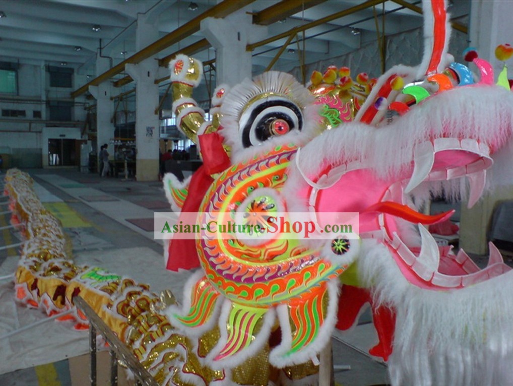 Supreme Festival Celebration Long Wool Dragon Dance Costumes Complete Set