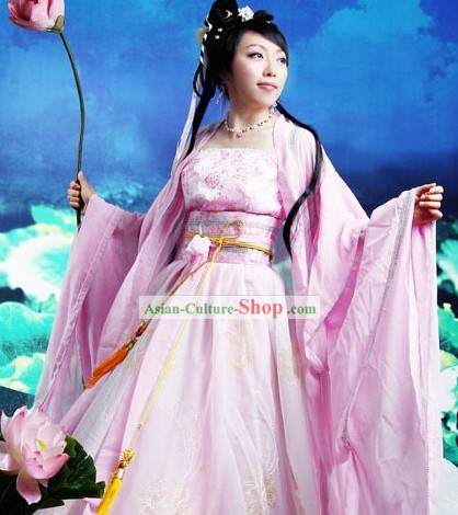 Chinese Pink Hanfu Garment for Women