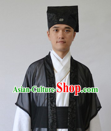Ancient Chinese Scholar Clothing and Hat for Men