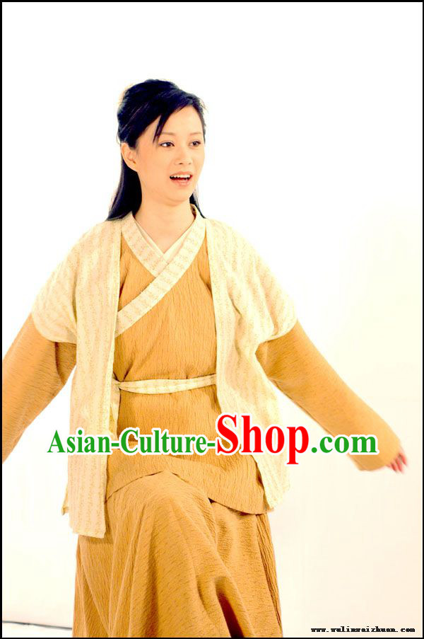 Ancient Chinese Civilian Han Fu Clothing Complete Set for Women