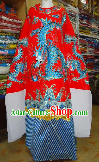Beijing Opera Embroidered Dragon Costumes Complete Set for Men