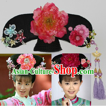Qing Dynasty Princess Manchu Hat and Hair Accessories