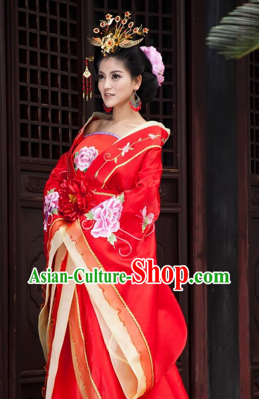 Ancient China Tang Empress Costume and Headpiece for Women
