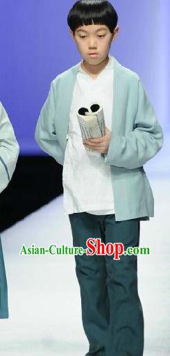 Chinese Classic Han Fu Clothing Complete Set for Boys