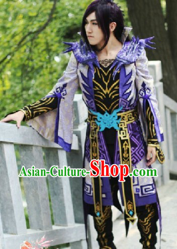 Ancient Chinese Fairy SD Kung Fu Costume and Headpiece for Men