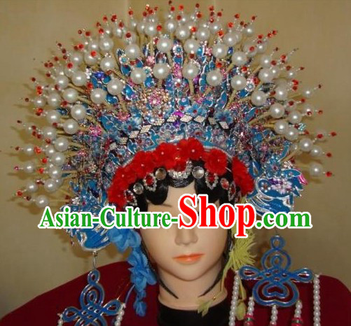Traditional Chinese Phoenix Butterfly Coronet and Wig Set