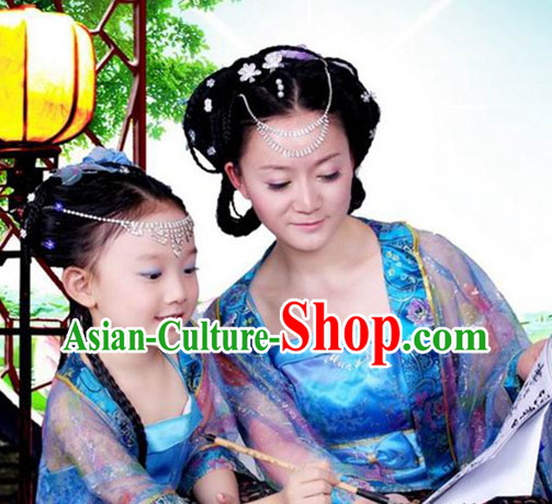 Ancient Chinese Tang Daughter and Mother Clothes Two Sets