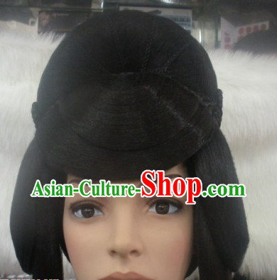 Chinese Classic Female Long Black Wig Complete Set