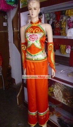 Traditional Chinese Yangge and Fan Dance Costume for Women