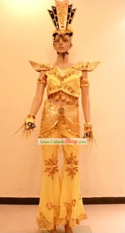 Ancient Chinese Palace Dance Costume and Accessories for Women