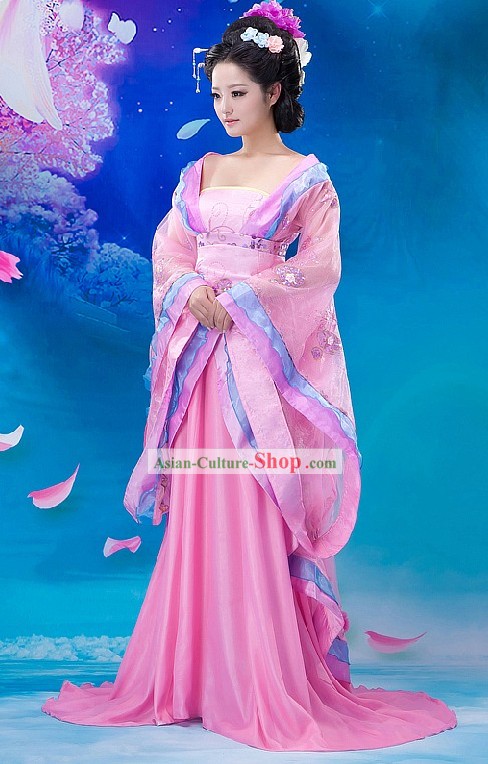 Ancient Chinese Beauty Hanfu Dress with Long Tail